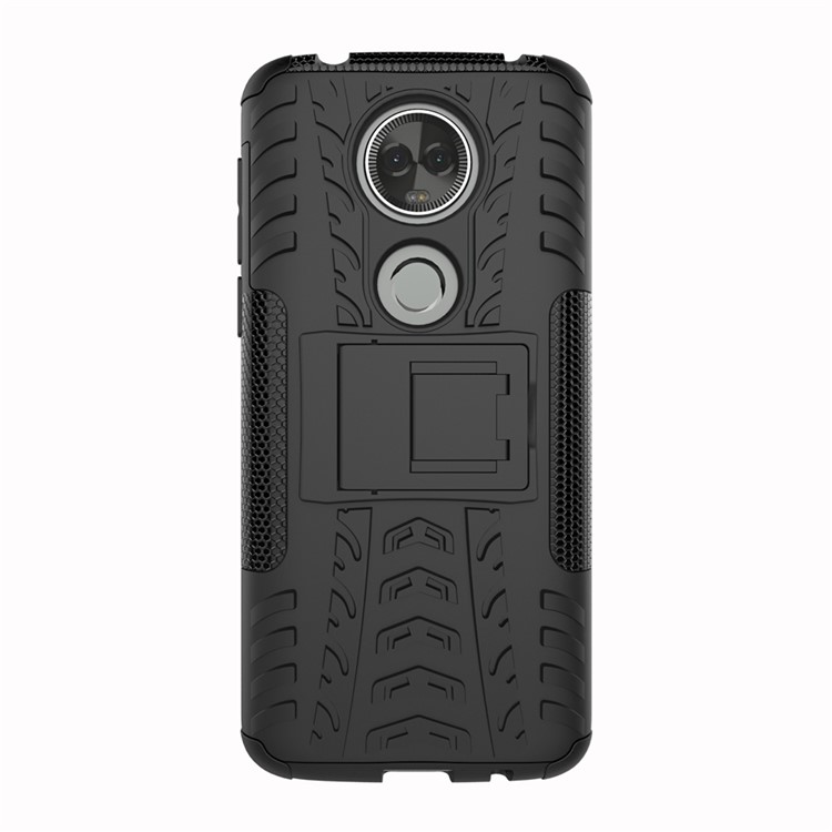 Anti-slip PC + TPU Hybrid Case with Kickstand for Motorola Moto E5 Plus - Black-5