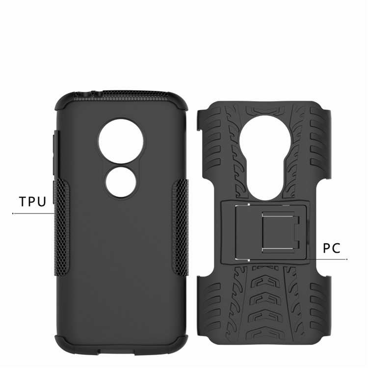 Anti-slip PC + TPU Hybrid Case with Kickstand for Motorola Moto E5 Play (US Version) - Black-10