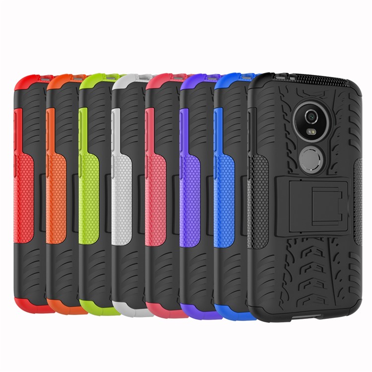 Anti-slip PC + TPU Hybrid Case with Kickstand for Motorola Moto E5 Play (US Version) - Black-11