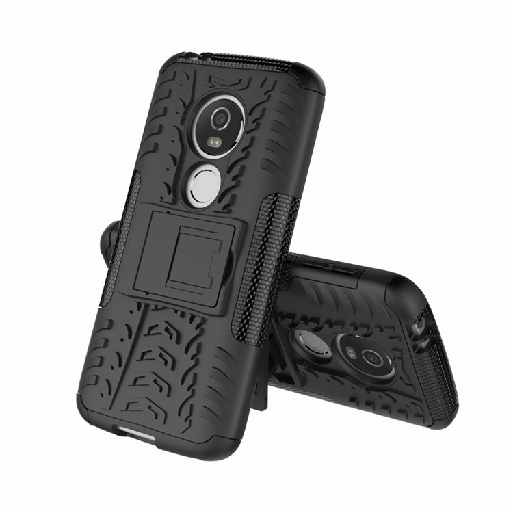 Anti-slip PC + TPU Hybrid Case with Kickstand for Motorola Moto E5 Play (US Version) - Black-2
