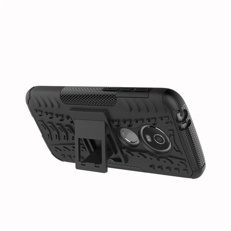 Anti-slip PC + TPU Hybrid Case with Kickstand for Motorola Moto E5 Play (US Version) - Black-3