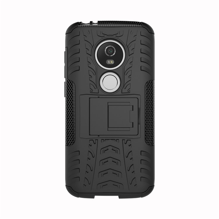 Anti-slip PC + TPU Hybrid Case with Kickstand for Motorola Moto E5 Play (US Version) - Black-6