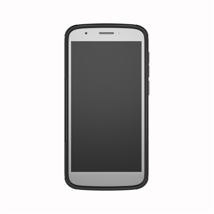 Anti-slip PC + TPU Hybrid Case with Kickstand for Motorola Moto E5 Play (US Version) - Black-7