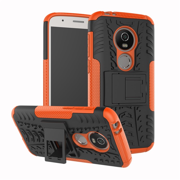 Anti-slip PC + TPU Hybrid Case Phone Shell with Kickstand for Motorola Moto E5 Play (US Version) - Orange-1