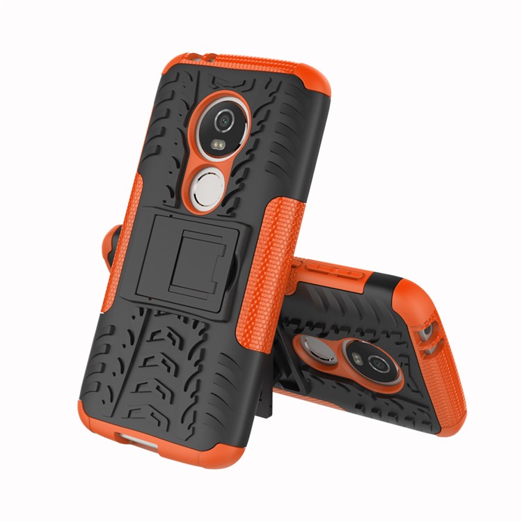 Anti-slip PC + TPU Hybrid Case Phone Shell with Kickstand for Motorola Moto E5 Play (US Version) - Orange-2