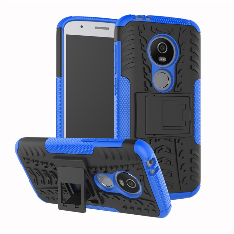 Anti-slip PC + TPU Hybrid Phone Cover Case with Kickstand for Motorola Moto E5 Play (US Version) - Blue-1