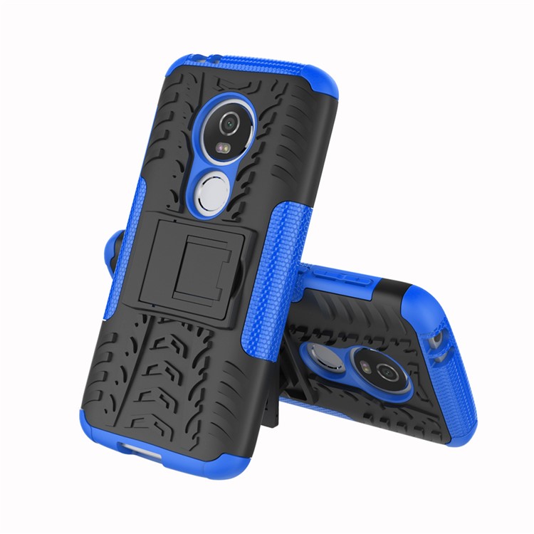 Anti-slip PC + TPU Hybrid Phone Cover Case with Kickstand for Motorola Moto E5 Play (US Version) - Blue-2