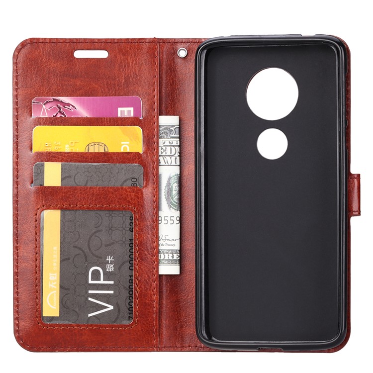 Crazy Horse Wallet Leather Stand Protective Shell for Motorola Moto E5 / G6 Play - Brown-7