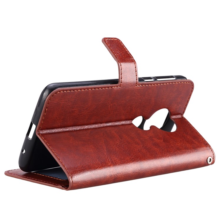 Crazy Horse Wallet Leather Stand Protective Shell for Motorola Moto E5 / G6 Play - Brown-9