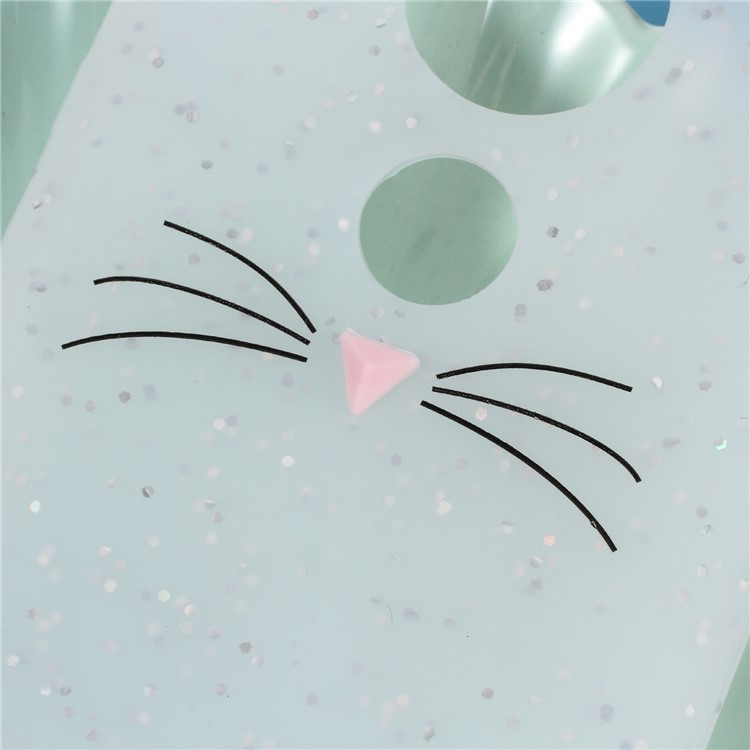 3D Mustache Cat Silicone Case for Motorola Moto E5 / G6 Play - White-2
