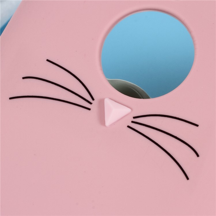 3D Mustache Cat Silicone Shell Case for Motorola Moto G5S Plus - Pink-2