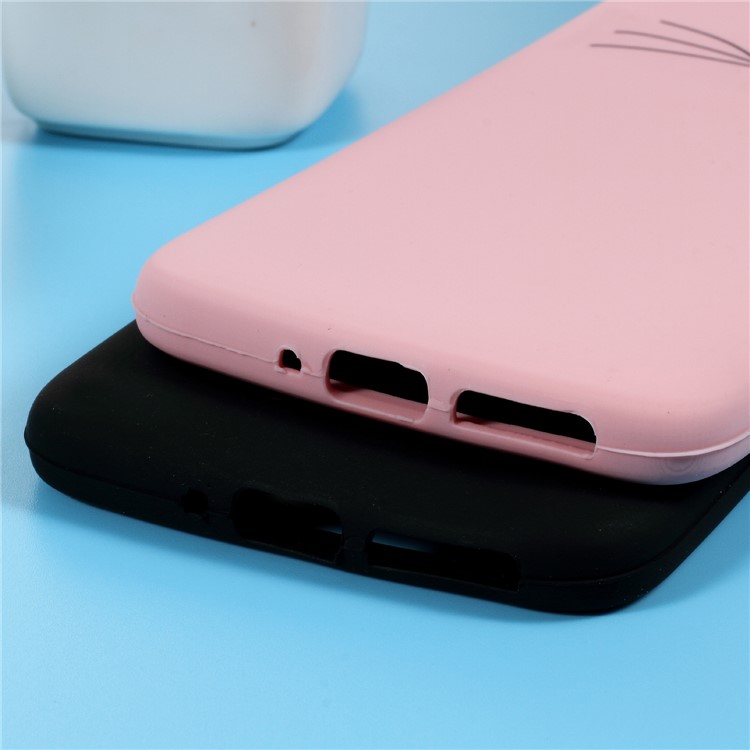 3D Mustache Cat Silicone Case for Motorola Moto G5S - Pink-4