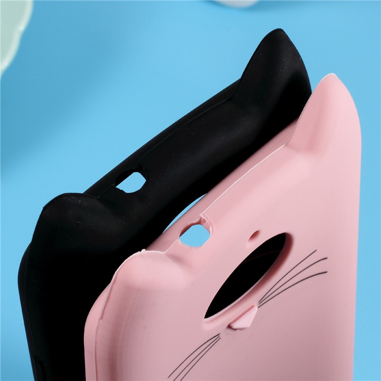 3D Mustache Cat Silicone Case for Motorola Moto G5S - Pink-5