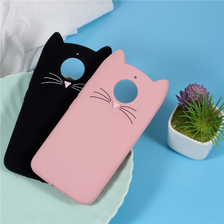 3D Mustache Cat Silicone Case for Motorola Moto G5S - Pink-7