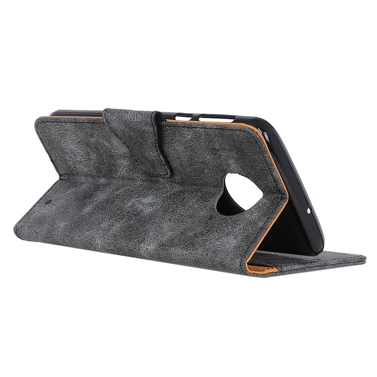 Vintage Style PU Leather Stand Wallet Case for Motorola Moto G6 Plus - Grey-9