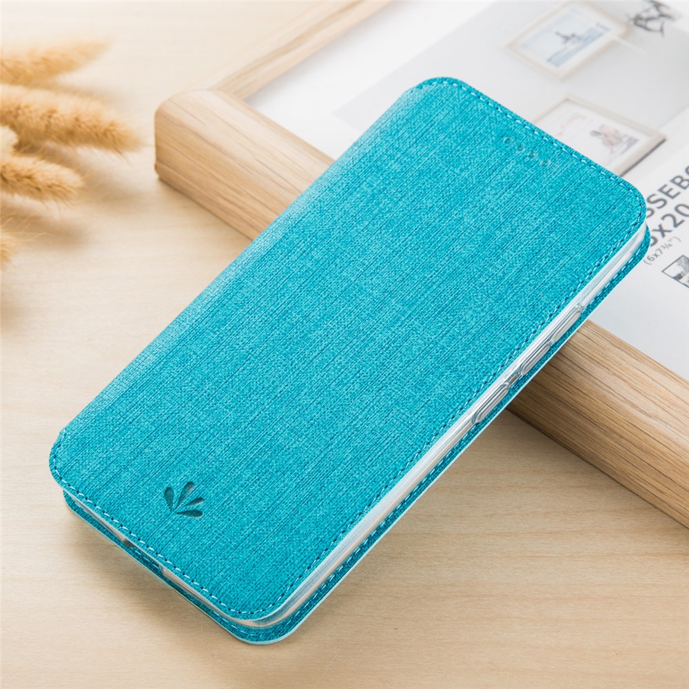 VILI DMX Cross Texture Card Holder Leather Stand Mobile Phone Cover for Motorola Moto E5/Moto G6 Play - Blue-1