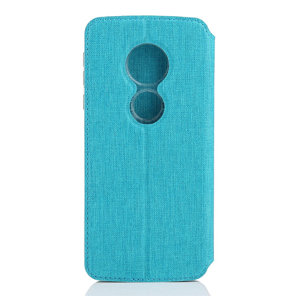 VILI DMX Cross Texture Card Holder Leather Stand Mobile Phone Cover for Motorola Moto E5/Moto G6 Play - Blue-3