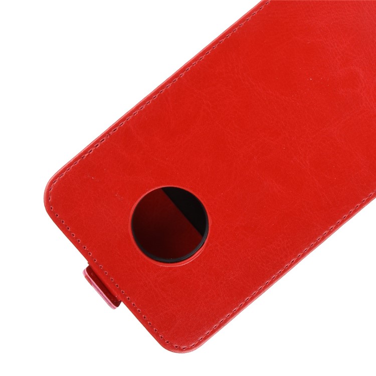 Crazy Horse Vertical Flip Card Holder Leather Cover for Motorola Moto G6 - Red-5