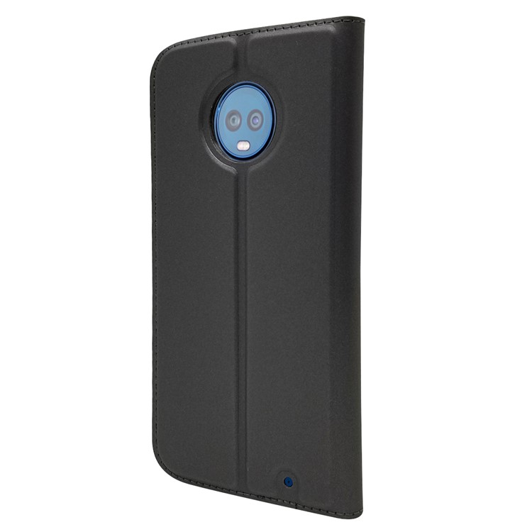 Auto-absorbed Stand Leather Case with Card Slot for Motorola Moto G6 Plus - Black-3