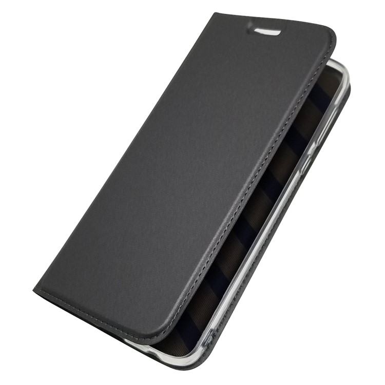 Auto-absorbed Stand Leather Case with Card Slot for Motorola Moto G6 Plus - Black-4