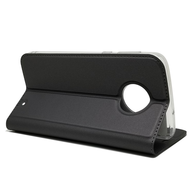 Auto-absorbed Stand Leather Case with Card Slot for Motorola Moto G6 Plus - Black-9