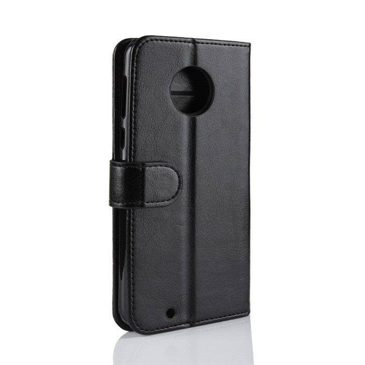 Crazy Horse Leather Stand Wallet Phone Case for Motorola Moto G6 - Black-4