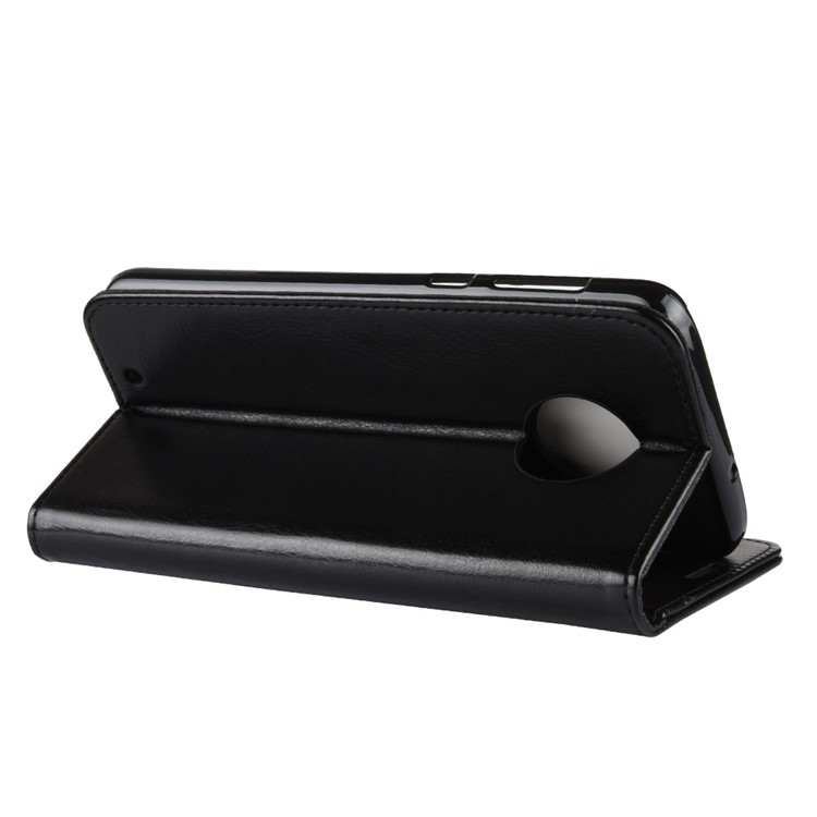 Crazy Horse Leather Stand Wallet Phone Case for Motorola Moto G6 - Black-8