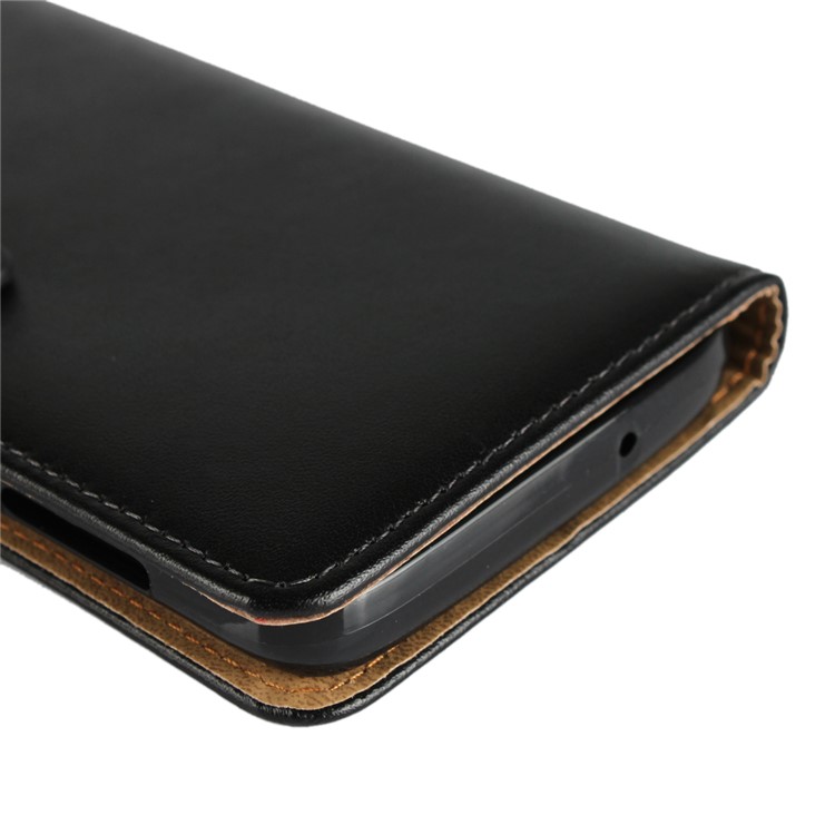 Genuine Leather Wallet Stand Phone Cover Case for Motorola Moto G6 - Black-10