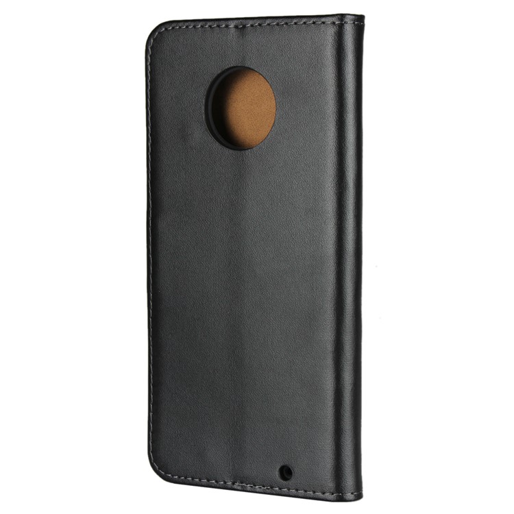 Genuine Leather Wallet Stand Phone Cover Case for Motorola Moto G6 Plus - Black-3