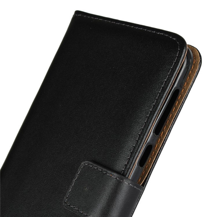 Genuine Leather Wallet Stand Phone Cover Case for Motorola Moto G6 Plus - Black-7