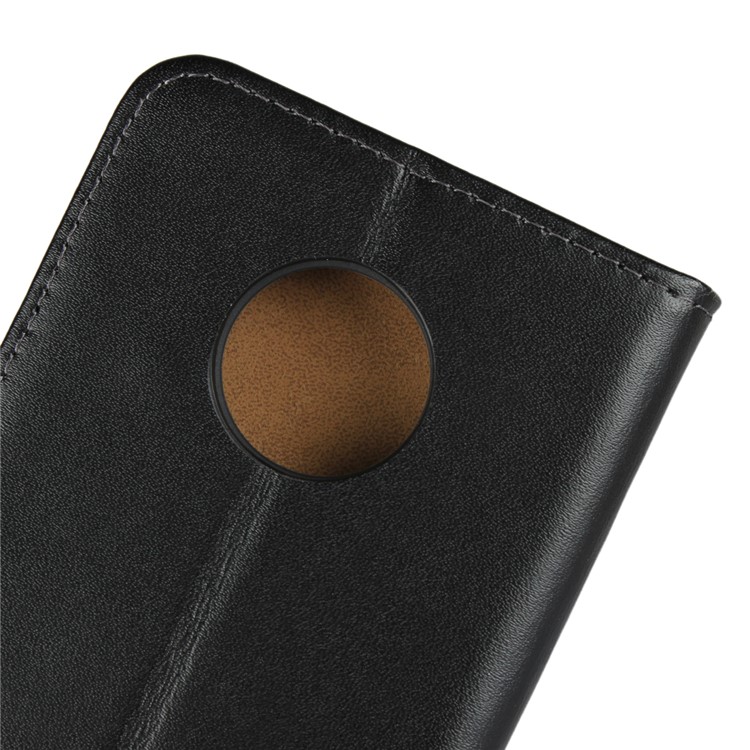 Genuine Leather Wallet Stand Phone Cover Case for Motorola Moto G6 Plus - Black-8