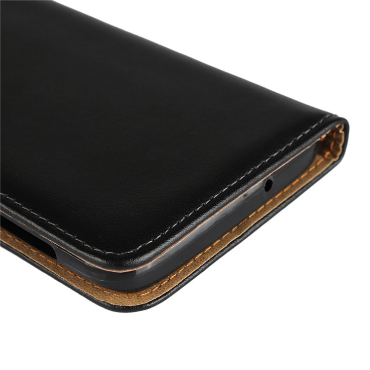 Genuine Leather Wallet Stand Phone Cover Case for Motorola Moto G6 Plus - Black-9