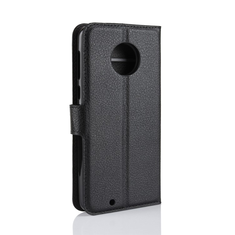 Lichia Textura Carteira Stand Leather Flip Case Para Motorola Moto G6 - Preto-7