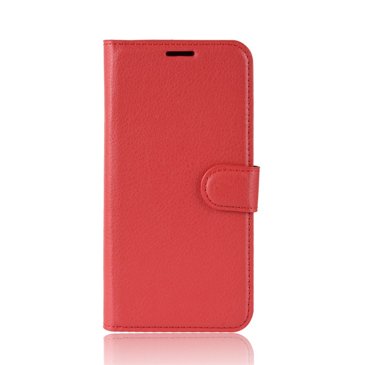 Litchi Texture Wallet Stand Leather Flip Shell for Motorola Moto G6 - Red-4