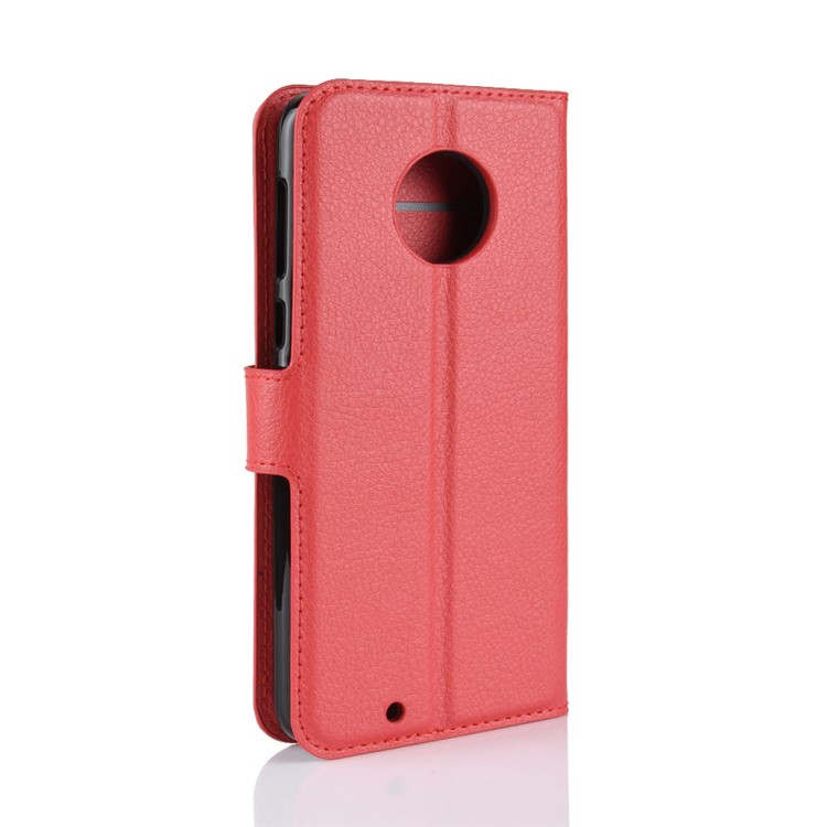 Litchi Texture Wallet Stand Leather Flip Shell for Motorola Moto G6 - Red-7