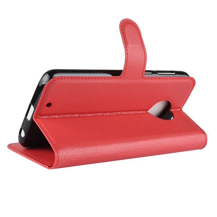 Litchi Texture Wallet Stand Leather Flip Shell for Motorola Moto G6 - Red-16