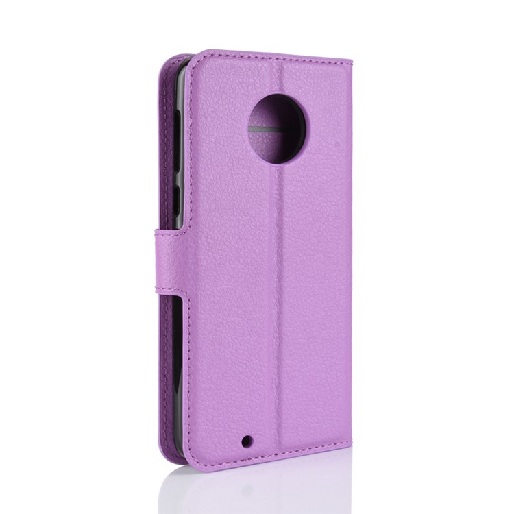 Litchi Texture Wallet Stand Leather Mobile Phone Cover for Motorola Moto G6 - Purple-4