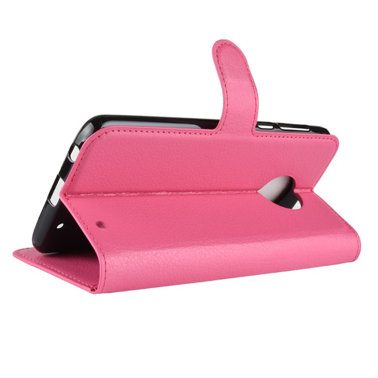 Litchi Texture Wallet Stand Leather Phone Cover for Motorola Moto G6 Plus - Rose-16