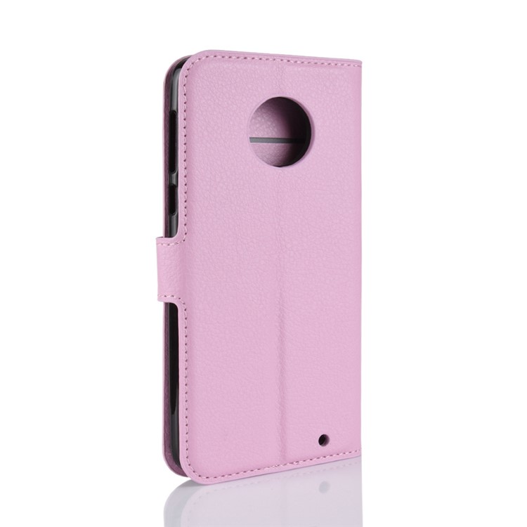 Litchi Texture Wallet Stand Leather Mobile Shell for Motorola Moto G6 Plus - Pink-7