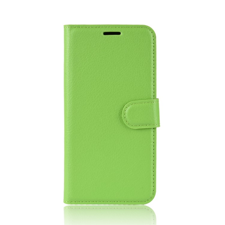 Litchi Texture Wallet Stand Couro De Couro Para Motorola Moto G6 Plus - Verde