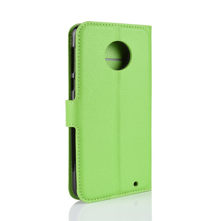 Litchi Texture Billetera Soporte De Cuero Carcasa Móvil Para Motorola Moto G6 Plus - Verde-3