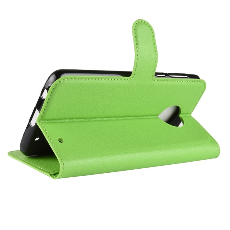 Litchi Texture Wallet Stand Leather Mobile Casing for Motorola Moto G6 Plus - Green-16
