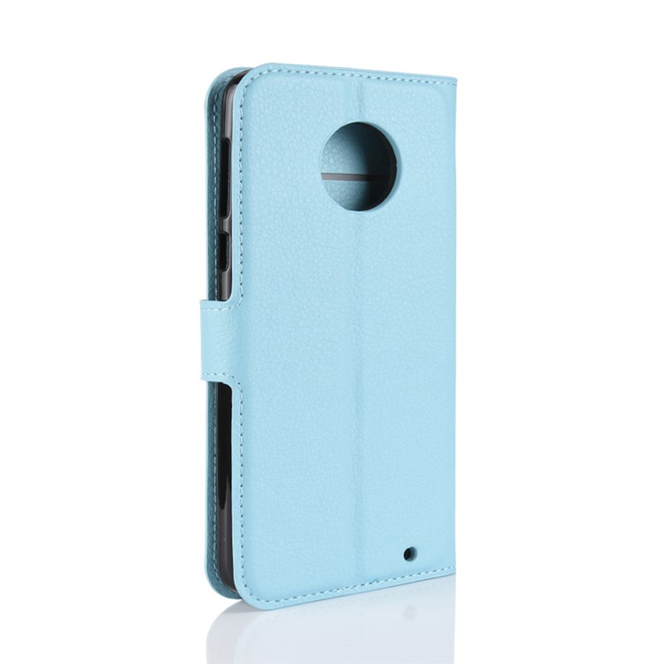 Litchi Texture Wallet Stand Leather Mobile Phone Case for Motorola Moto G6 Plus - Blue-7
