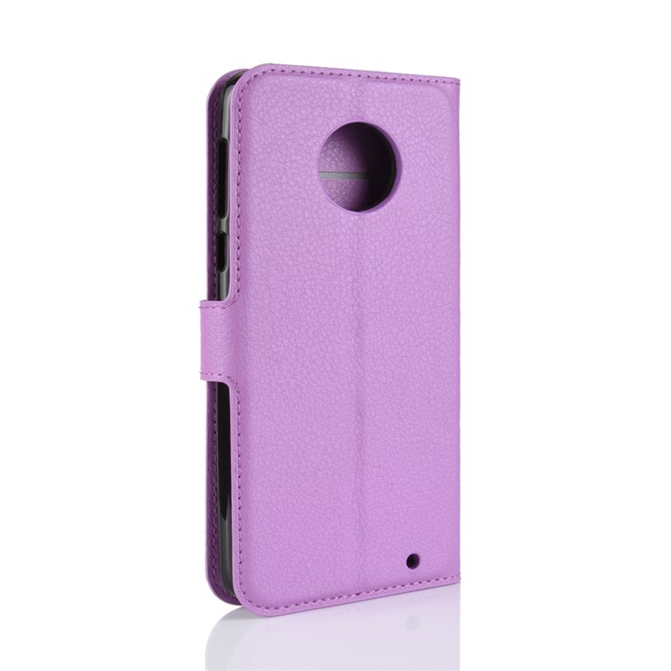 Litchi Texture Wallet Stand Leather Phone Accessory Case for Motorola Moto G6 Plus - Purple-7