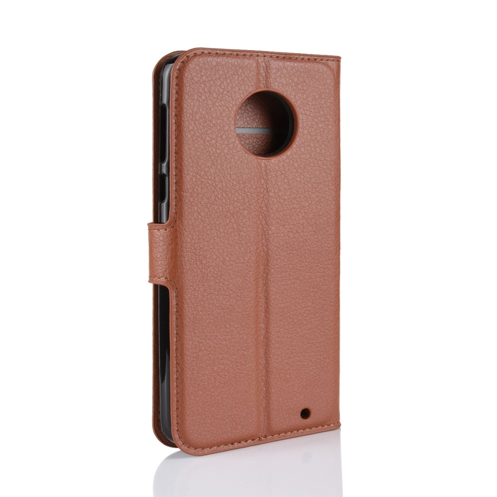 Litchi Texture Wallet Stand Leather Protective Shell for Motorola Moto G6 Plus - Brown-7
