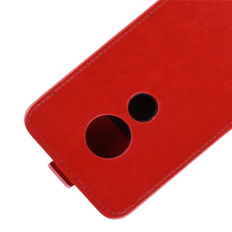 Crazy Horse Vertical Flip Card Holder Leather Shell for Motorola Moto E5/Moto G6 Play - Red-3