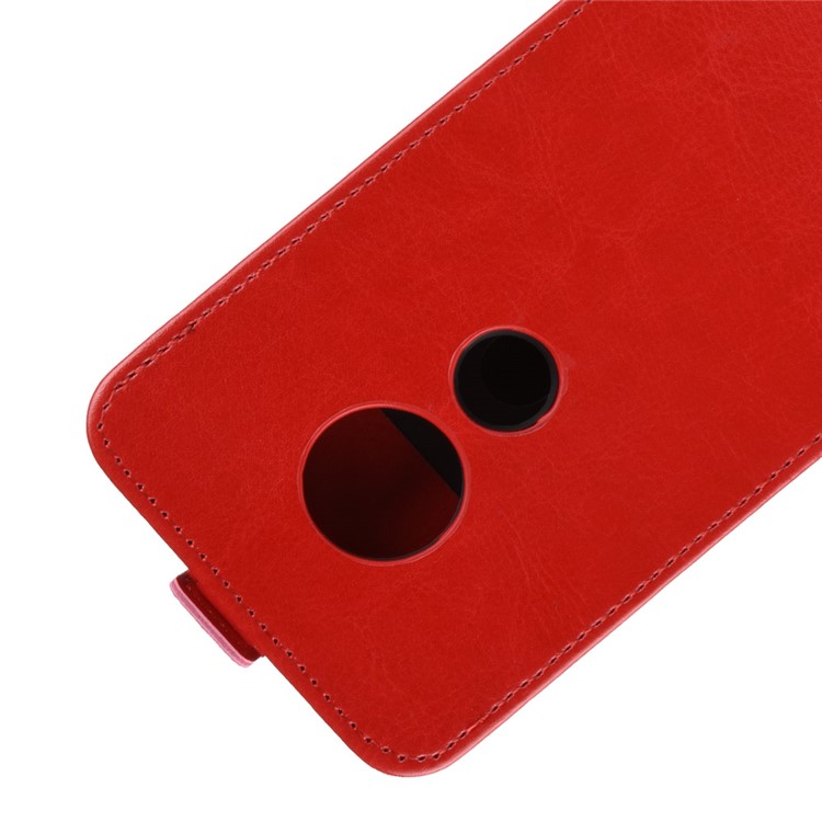 Crazy Crazy Horse Vertical Titulaire De La Carte Coque En Cuir Pour Motorola Moto E5 / Moto G6 Play - Rouge-3