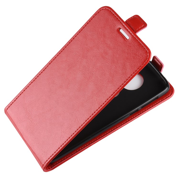 Crazy Horse Vertical Flip Card Holder Leather Shell for Motorola Moto E5/Moto G6 Play - Red-4