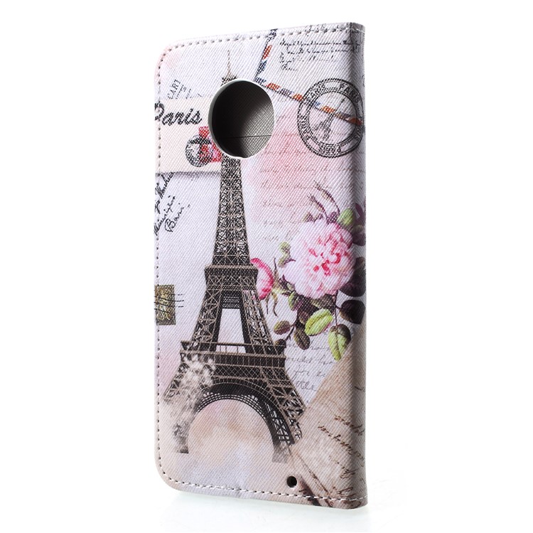 Pattern Printing Cross Texture Stand Leather Wallet Case for Motorola Moto G6 Plus - Eiffel Tower-2