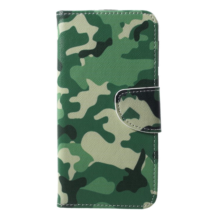 Pattern Printing Cross Texture PU Leather Wallet Case for Motorola Moto G6 Plus - Camouflage Pattern-1